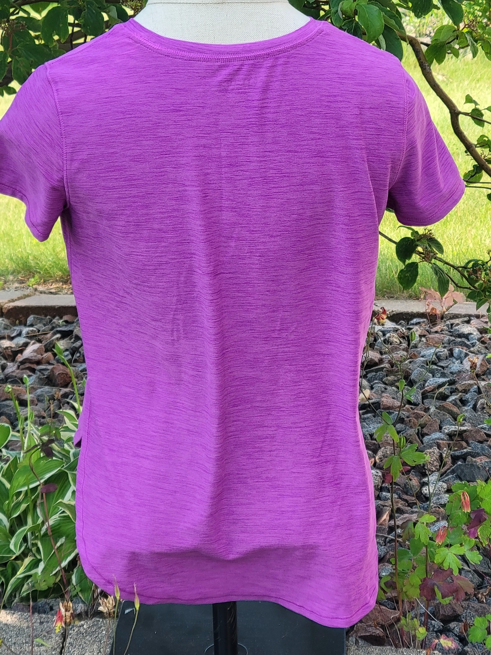 Old Navy Purple Short Sleeve Crewneck Tee Girls Large - Picture 2 of 4